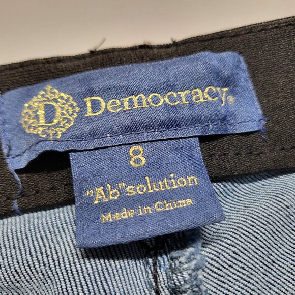 Democracy Jeans Ab Solution Womens Size 8 Distressed Tummy Panel Pockets Blue - Picture 3 of 16